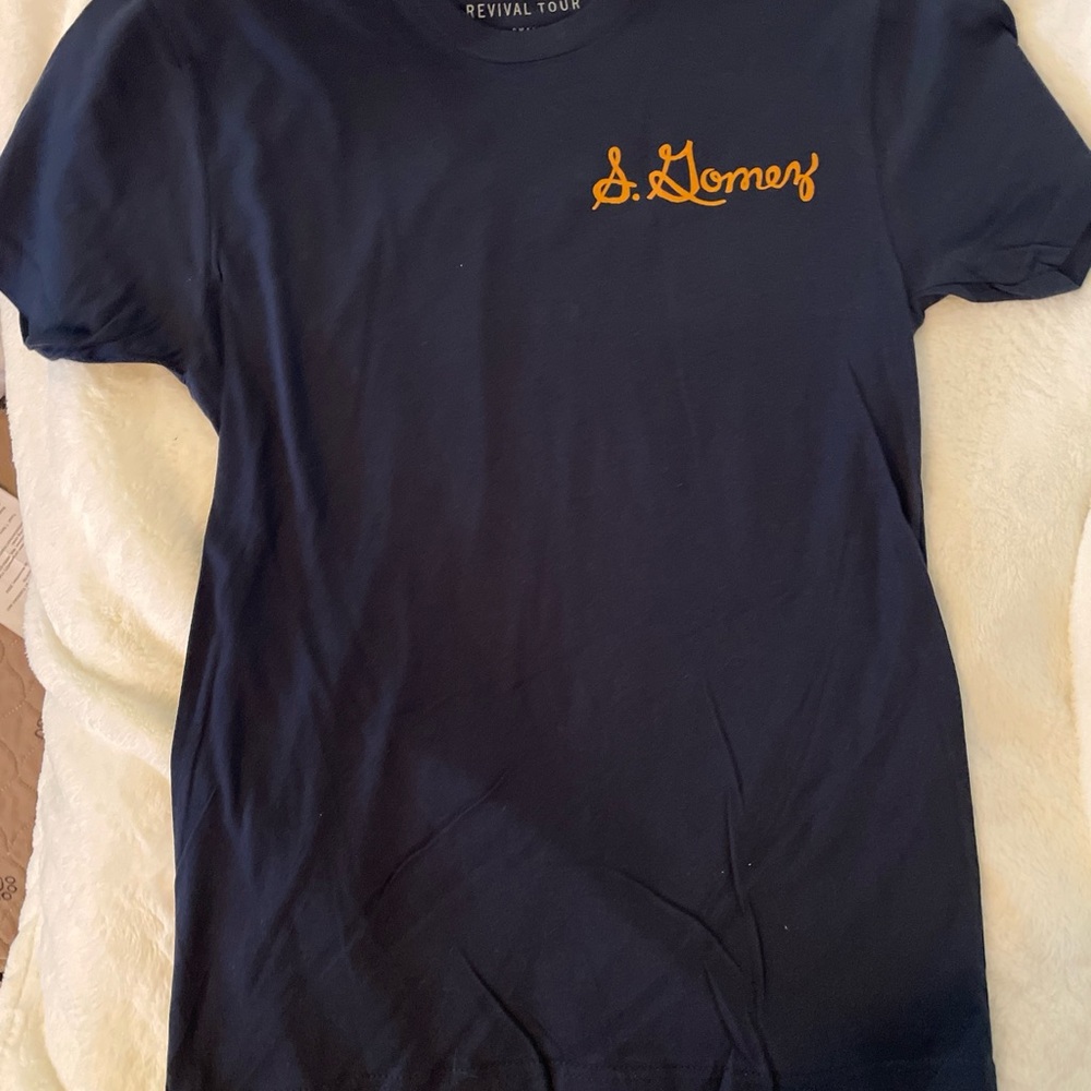 Navy with Orange writing Selena Gomez tee-shirt